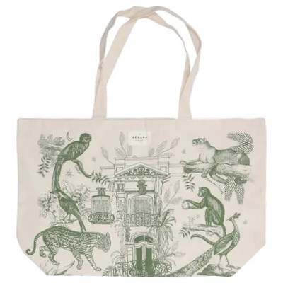 Canvas tas (Beige, Groen) van Sézane Gerecycled katoen