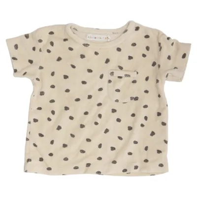 T-shirt (Beige, Sort) fra Minimarket Bomuld, Polyester