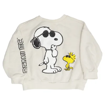 Collegetröja (Beige) från Zara x Peanuts Bomull, Elastan