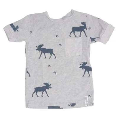 T-shirt (Grå, Blå) fra Geggamoja Elastan, Økologisk bomuld