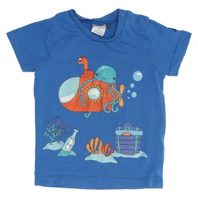 T-shirt (Blå, Flerfärgad) från Polarn O. Pyret Ekologisk bomull
