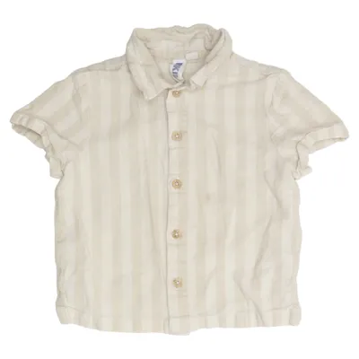 Chemise à manches courtes (Beige) de Rikiki Coton, Lin