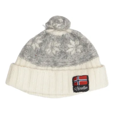 Bobble hat (Gray, White) from Nordlys Wool