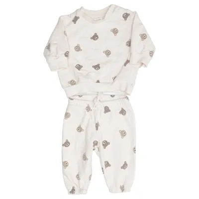 Pajamas (White, Brown) from H&M Cotton, Elastane