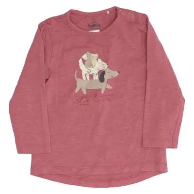 Long sleeve T-shirt (Pink) from Topomini Elastane, Recycled cotton