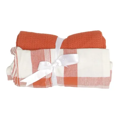 Keukenhanddoek (Oranje, Wit) van Hemtex