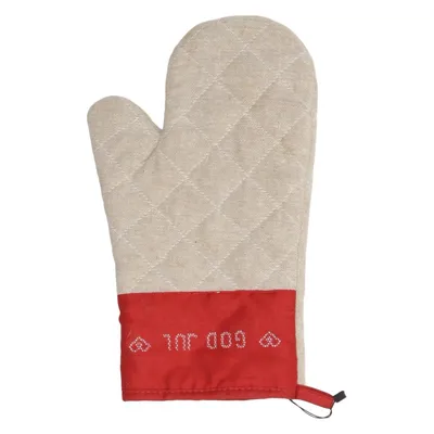 Gant de cuisine (Beige, Rouge) de God Jul Coton