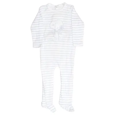 Barboteuse (Blanc, Bleu) de Snoopy Coton