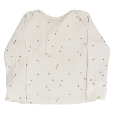 Lange mouwen shirt (Beige, Meerkleurig) van Hema Elastaan, Organisch katoen