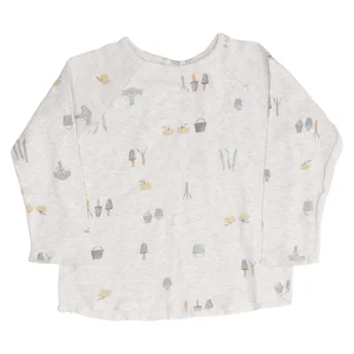 T-shirt à manches longues (Beige, Multicolore) de H&M Coton