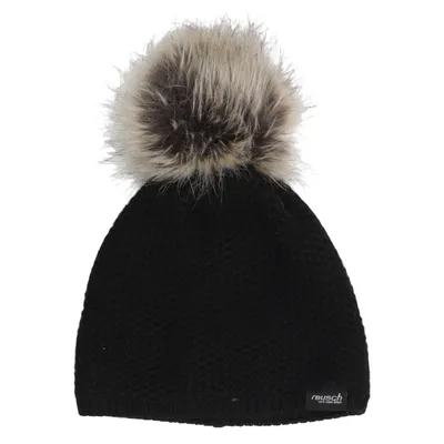 Pompon muts (Zwart) van Reusch Acryl, Polyester, Wol