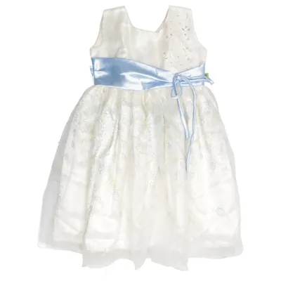 Bloemenmeisjes jurk (Wit, Blauw) van Nanno