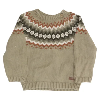Sweater (Beige, Brown, White) from Newbie by KappAhl Cotton
