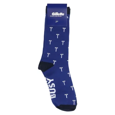 Socks (Blue, White) from Gillette Cotton, Elastane, Nylon, Polyester