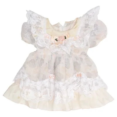 Flower girl dress (Beige, White)