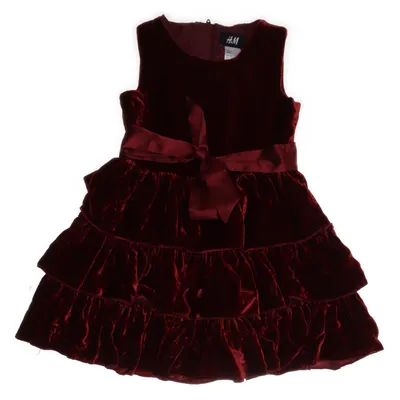 Robe de fille de fleur (Rouge) de H&M Polyester, Soie, Viscose