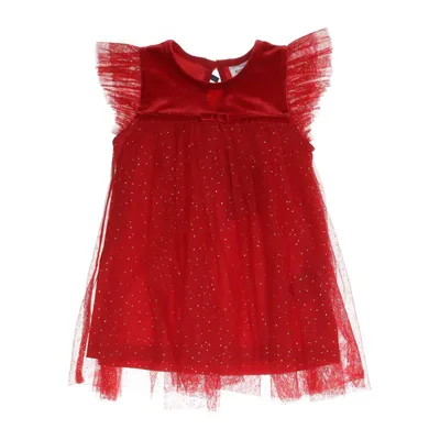 Blomsterpigekjole (Rød, Guld) fra KappAhl Elastan, Polyester