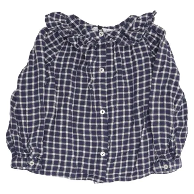 Blouse (Blauw, Wit) van Zara Katoen, Viscose