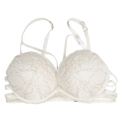 Bra (White) from Boohoo Elastane, Metallic fiber, Polyamide