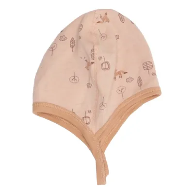 Hat (Pink, Brown) from Joha Merino wool, Organic cotton, Polyamide
