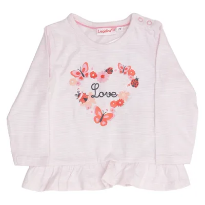 Långärmad t-shirt (Rosa, Vit) från Liegelind Bomull