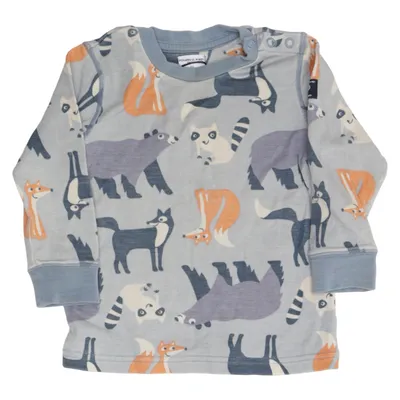Long sleeve T-shirt (Gray, Multicolored) from Polarn O. Pyret Organic cotton, Polyamide, Wool