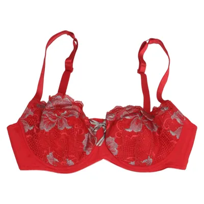 Bra (Red, Silver) from Miriale Cotton, Elastane, Polyamide