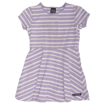 Klänning (Lila, Vit) från Villervalla Elastan, Ekologisk bomull