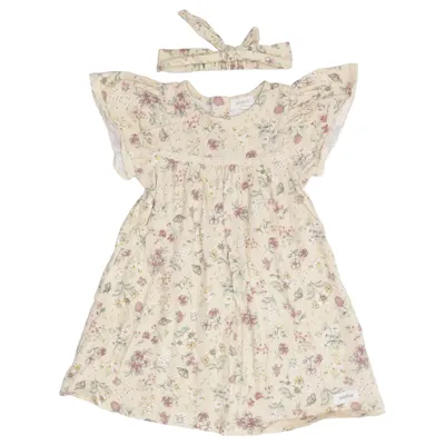 Jurk (Beige, Meerkleurig) van Newbie by KappAhl Katoen