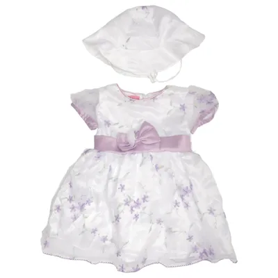 Robe de fille de fleur (Blanc, Violet) de R. Framboise Polyester