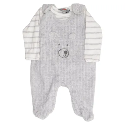 Rompers (Gray, White) from Kanz Cotton, Elastane