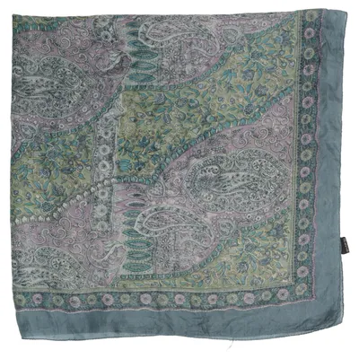 Scarf (Blå, Grön, Lila) Silke