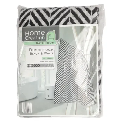 Bath towel (Black, White) from Home Creation Cotton, Viscose