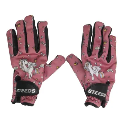 Ridehandsker (Pink, Flerfarvet) fra Steeds Elastan, Polyester