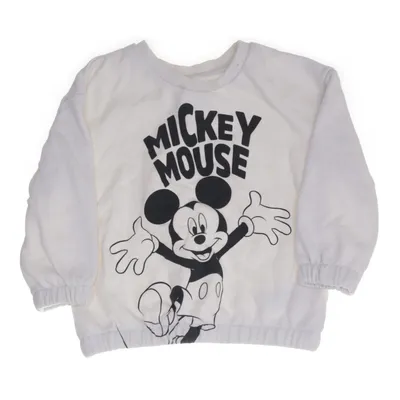Collegetröja (Vit, Svart) från Disney Bomull, Polyester