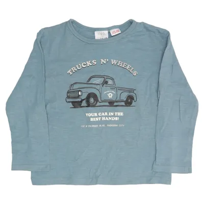 Langærmet t-shirt (Blå) fra Zara Baby Bomuld