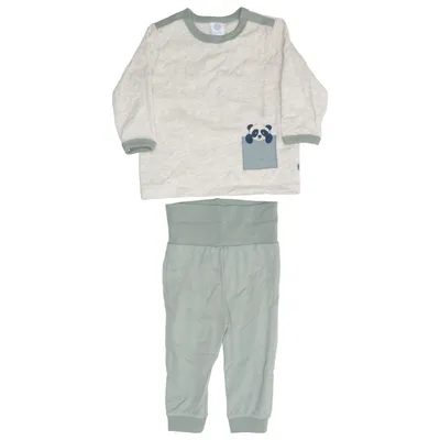 Pyjama (Groen, Beige) van Sanetta Katoen