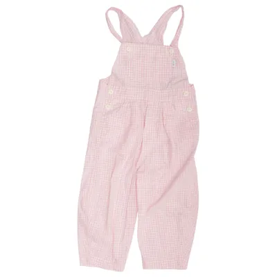 Hängselbyxor (Rosa, Vit) från Fix Bomull
