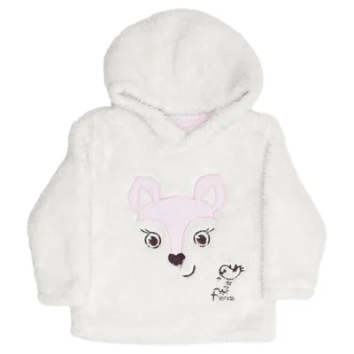 Huvtröja (Vit, Rosa) från Fleece Polyester