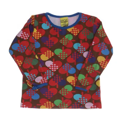 Långärmad t-shirt (Brun, Flerfärgad) från Duns Ekologisk bomull