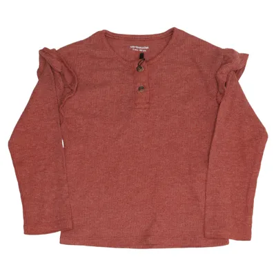 T-shirt manches longues (Rouge) de Vertbaudet Coton, Polyester