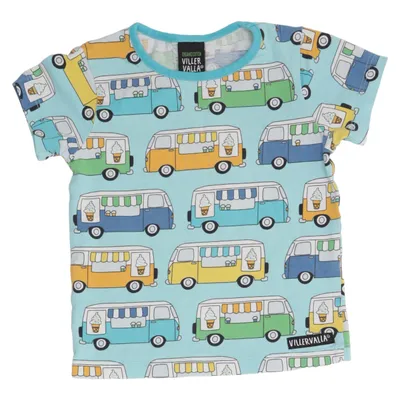 T-shirt (Bleu, Multicolore) de Villervalla Élasthane, Coton biologique