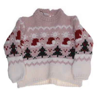 Pull de Noël (Rose, Blanc, Rouge) de Zara Knitwear Acrylique, Polyamide, Polyester