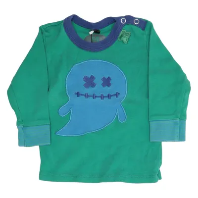 Langærmet t-shirt (Grøn, Blå) fra Fred's World by Green Cotton Økologisk bomuld