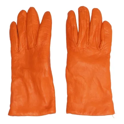Läderhandskar (Orange) från Magasin Du Nord Skinn, Ull
