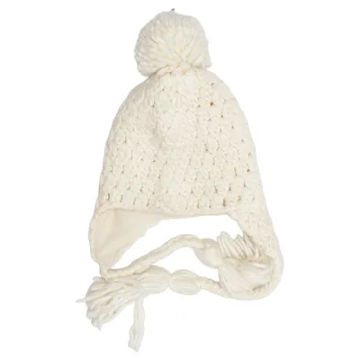 Bonnet à pompon (Blanc) de Börjesson Polyester, Laine