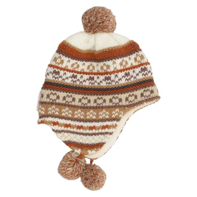 Trapperhatt (Beige, Brun, Vit) från Mcburn Akryl, Ull