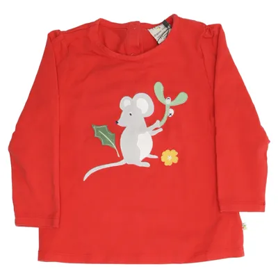 Långärmad t-shirt (Röd) från Frugi Elastan, Ekologisk bomull