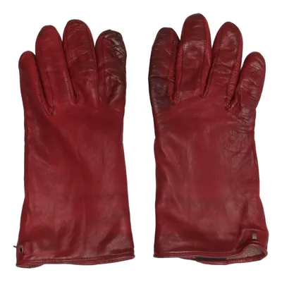 Leather gloves (Red) from Roeckl Leather, Wool