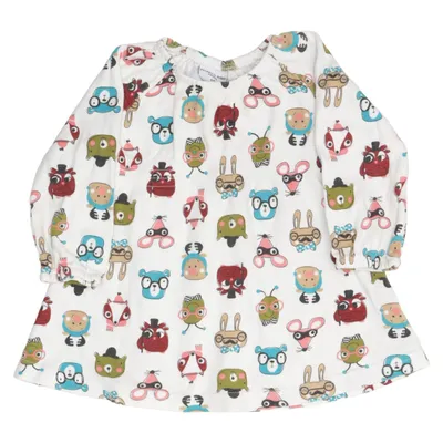 Dress (White, Multicolored) from Polarn O. Pyret Cotton